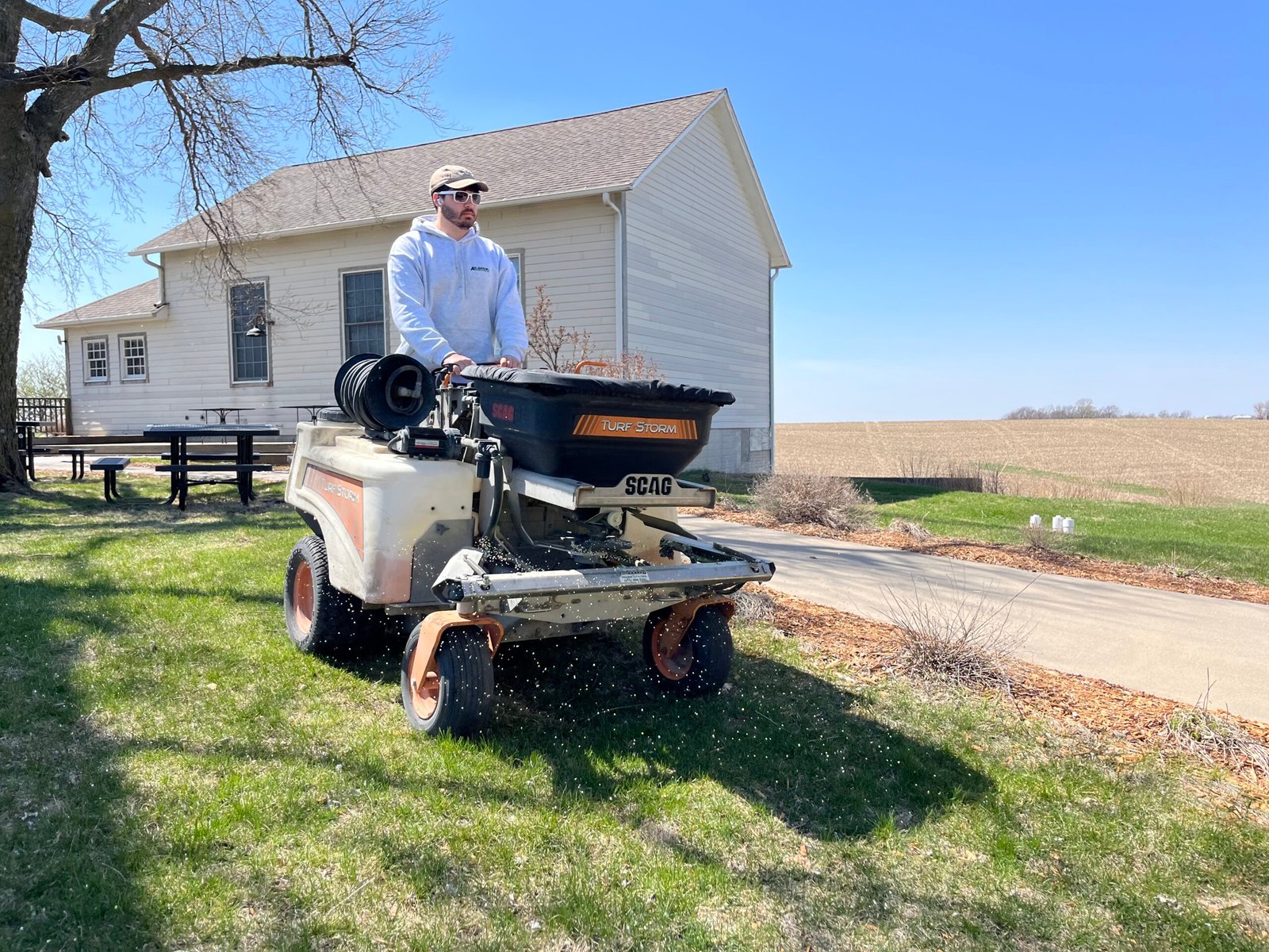 Professional lawn fertilizer application by Ag-Grow Plus in Newton Iowa